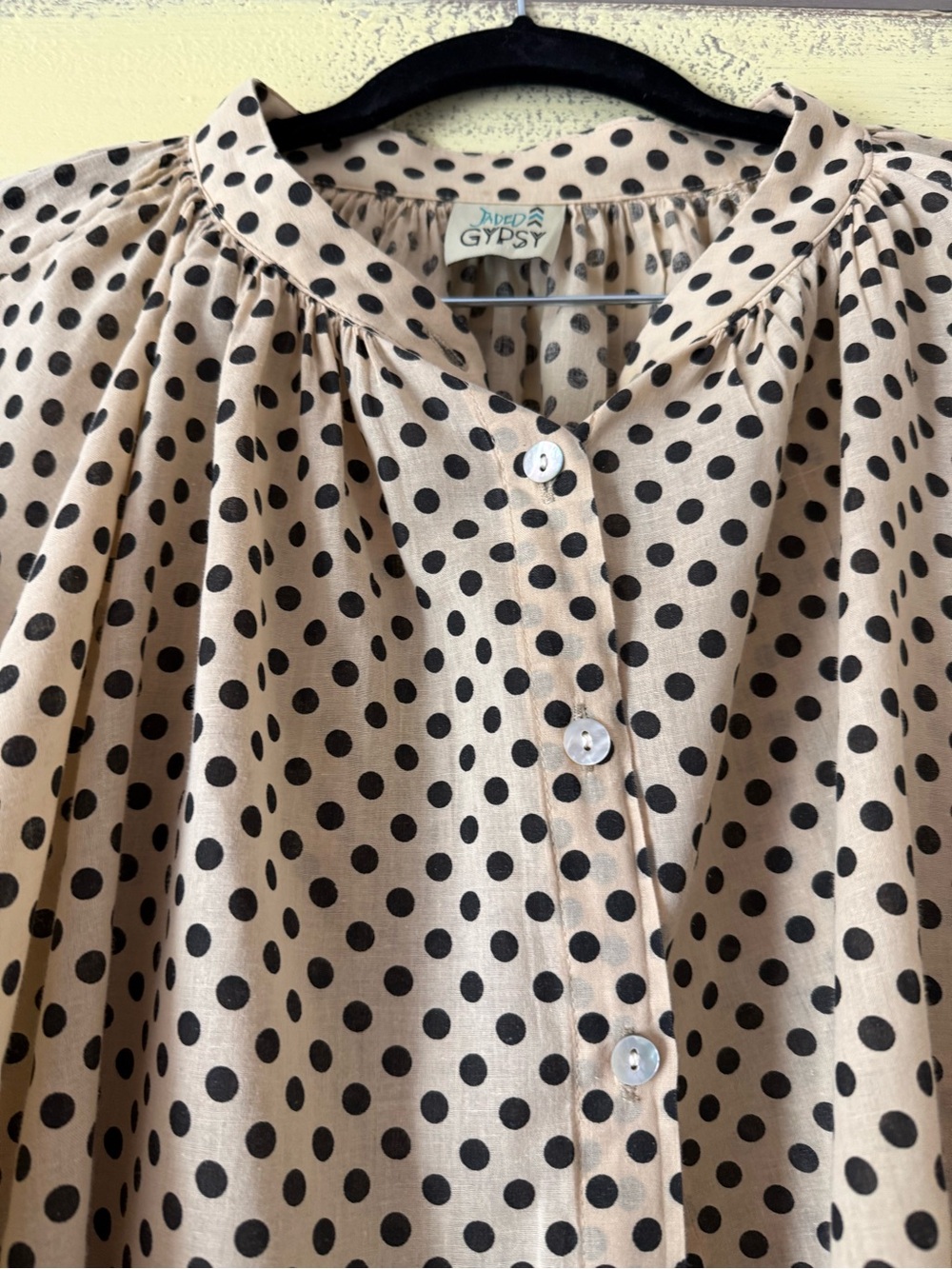 Gypsy Tan Polka Dot Button-Down Shirt - Picture 2 of 4